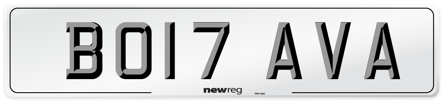 BO17 AVA Number Plate from New Reg